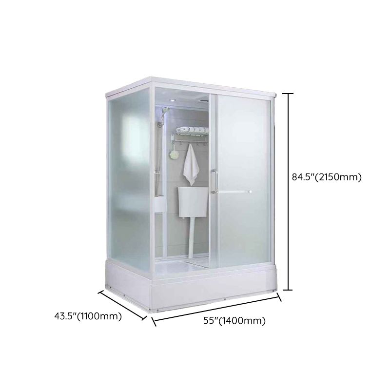 Single Sliding Rectangle Shower Kit Tempered Framed Shower Stall Clearhalo 'Bathroom Remodel & Bathroom Fixtures' 'Home Improvement' 'home_improvement' 'home_improvement_shower_stalls_enclosures' 'Shower Stalls & Enclosures' 'shower_stalls_enclosures' 'Showers & Bathtubs' 1200x1200_16c6e422-0af6-4118-8513-9b44b92220bb