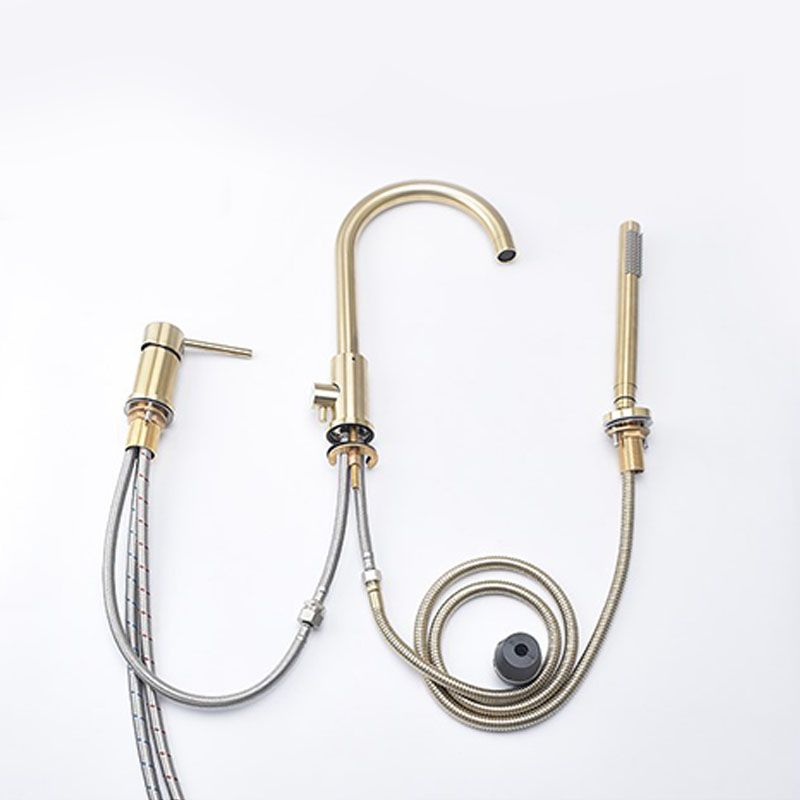 Modern Roman Tub Faucet Set Copper Deck-Mount with Handles Bathtub Faucet Clearhalo 'Bathroom Remodel & Bathroom Fixtures' 'Bathtub Faucets' 'bathtub_faucets' 'Home Improvement' 'home_improvement' 'home_improvement_bathtub_faucets' 1200x1200_16d9e716-7c1f-47e8-afb0-eac650ab47bd