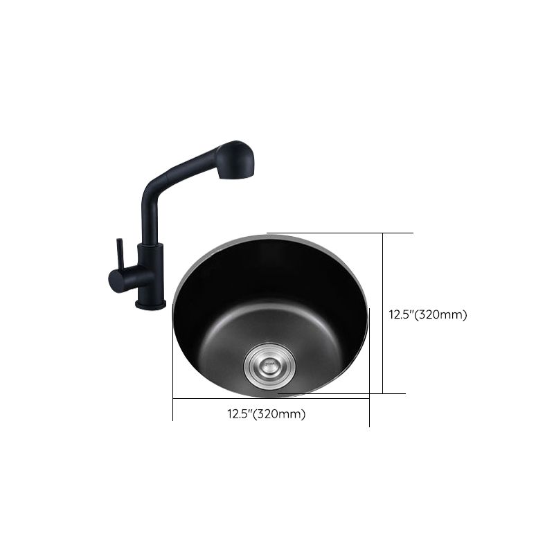 Stainless Steel Round Sink in Black Single Bowl Undermount Sink with Basket Strainer Clearhalo 'Home Improvement' 'home_improvement' 'home_improvement_kitchen_sinks' 'Kitchen Remodel & Kitchen Fixtures' 'Kitchen Sinks & Faucet Components' 'Kitchen Sinks' 'kitchen_sinks' 1200x1200_16e23bdd-3880-43ef-a4f8-4e48da9110bc