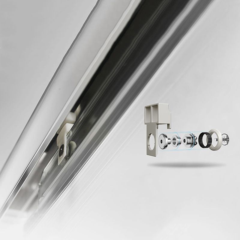 Semi Frameless Black Shower Door Double Sliding Clear Shower Doors Clearhalo 'Bathroom Remodel & Bathroom Fixtures' 'Home Improvement' 'home_improvement' 'home_improvement_shower_tub_doors' 'Shower and Tub Doors' 'shower_tub_doors' 'Showers & Bathtubs' 1200x1200_16fb43cf-c205-4670-83c8-59a6a774780d