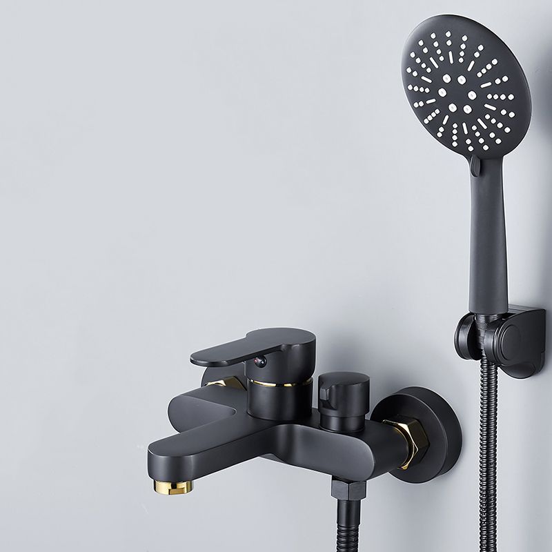 Modern Tub Faucet Lever Handle Wall Mount Fixed Bathtub Faucet Clearhalo 'Bathroom Remodel & Bathroom Fixtures' 'Bathtub Faucets' 'bathtub_faucets' 'Home Improvement' 'home_improvement' 'home_improvement_bathtub_faucets' 1200x1200_1702aeea-e201-4427-baed-0d24ac8196a4