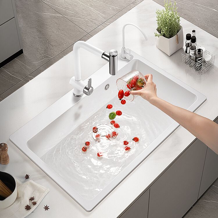 Kitchen Sink Ceramic Rectangular Anti-spill Pull-out Faucet Sink Clearhalo 'Home Improvement' 'home_improvement' 'home_improvement_kitchen_sinks' 'Kitchen Remodel & Kitchen Fixtures' 'Kitchen Sinks & Faucet Components' 'Kitchen Sinks' 'kitchen_sinks' 1200x1200_170405a6-55ff-4066-b7a7-db3a3251ad41
