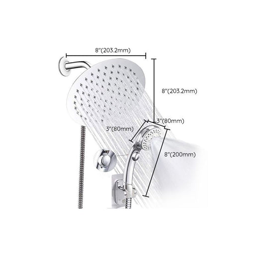 Round Dual Shower Head Stainless Steel 5-Spray Patterns Wall-Mount Showerhead Clearhalo 'Bathroom Remodel & Bathroom Fixtures' 'Home Improvement' 'home_improvement' 'home_improvement_shower_heads' 'Shower Heads' 'shower_heads' 'Showers & Bathtubs Plumbing' 'Showers & Bathtubs' 1200x1200_170bf8c2-3ed5-42e0-beae-87cbc9b5d733