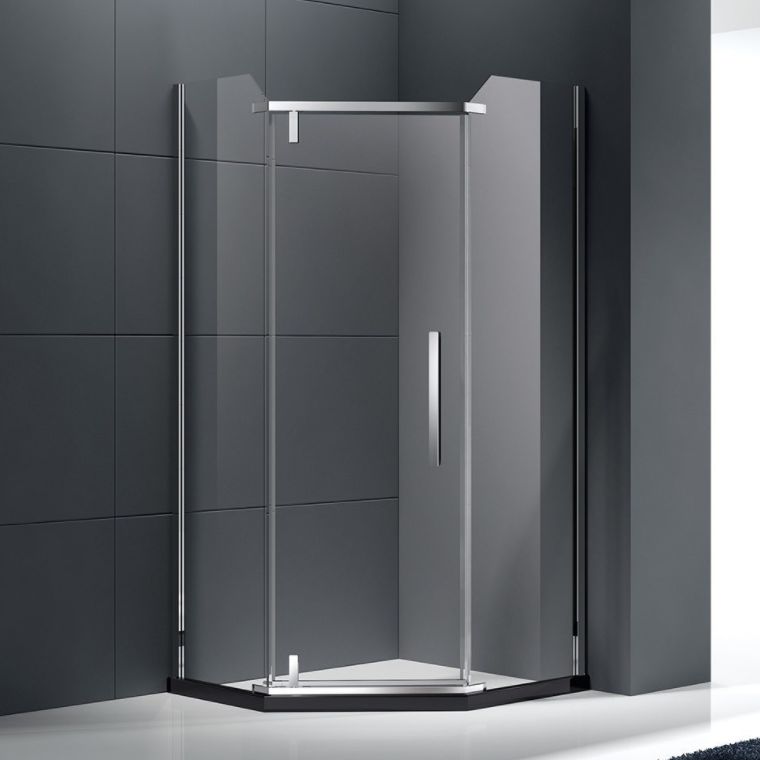 Neo-Angle Shower Kit Pivot Tempered Glass Corner Shower Kit with Fixed Panel Clearhalo 'Bathroom Remodel & Bathroom Fixtures' 'Home Improvement' 'home_improvement' 'home_improvement_shower_stalls_enclosures' 'Shower Stalls & Enclosures' 'shower_stalls_enclosures' 'Showers & Bathtubs' 1200x1200_1730f229-78d4-4adb-b8b8-dc5f5d58df71