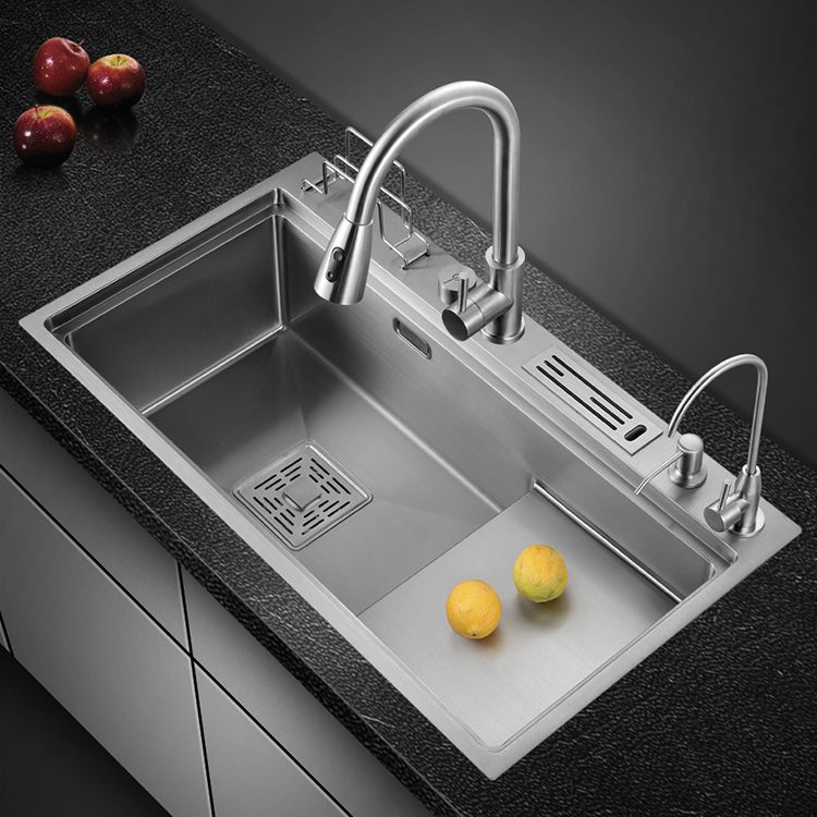 Modern Style Kitchen Sink Stainless Steel Dirt Resistant Drop-In Kitchen Sink Clearhalo 'Home Improvement' 'home_improvement' 'home_improvement_kitchen_sinks' 'Kitchen Remodel & Kitchen Fixtures' 'Kitchen Sinks & Faucet Components' 'Kitchen Sinks' 'kitchen_sinks' 1200x1200_1732e70a-b67c-478e-ac5a-607c0aee5258