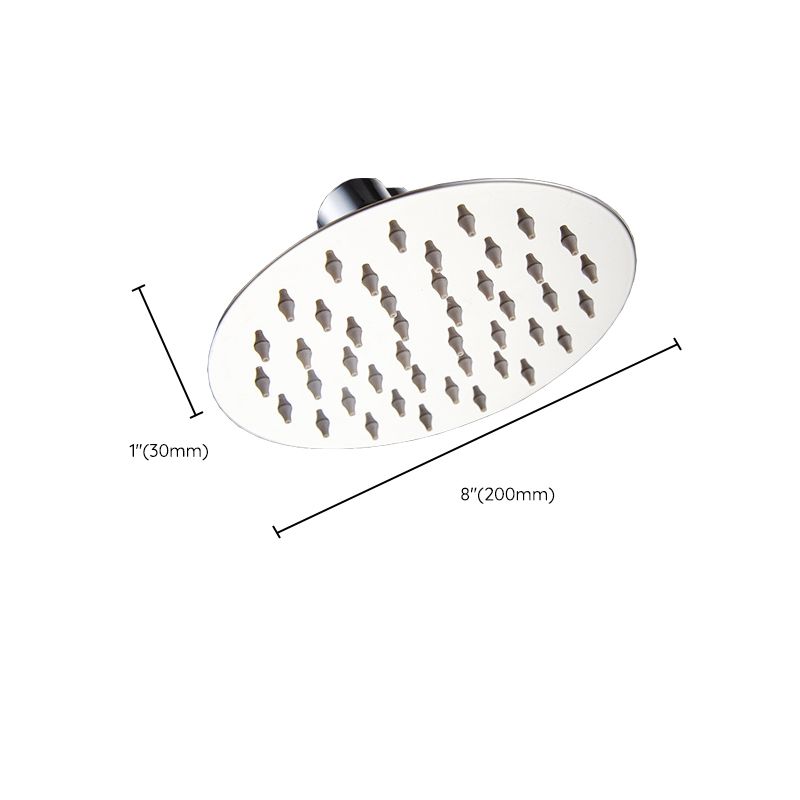 Round Stainless Steel Showerhead in Silver Wall-Mount Showerhead Clearhalo 'Bathroom Remodel & Bathroom Fixtures' 'Home Improvement' 'home_improvement' 'home_improvement_shower_heads' 'Shower Heads' 'shower_heads' 'Showers & Bathtubs Plumbing' 'Showers & Bathtubs' 1200x1200_1745d574-58f8-425a-8d03-695f2d7b6d2f