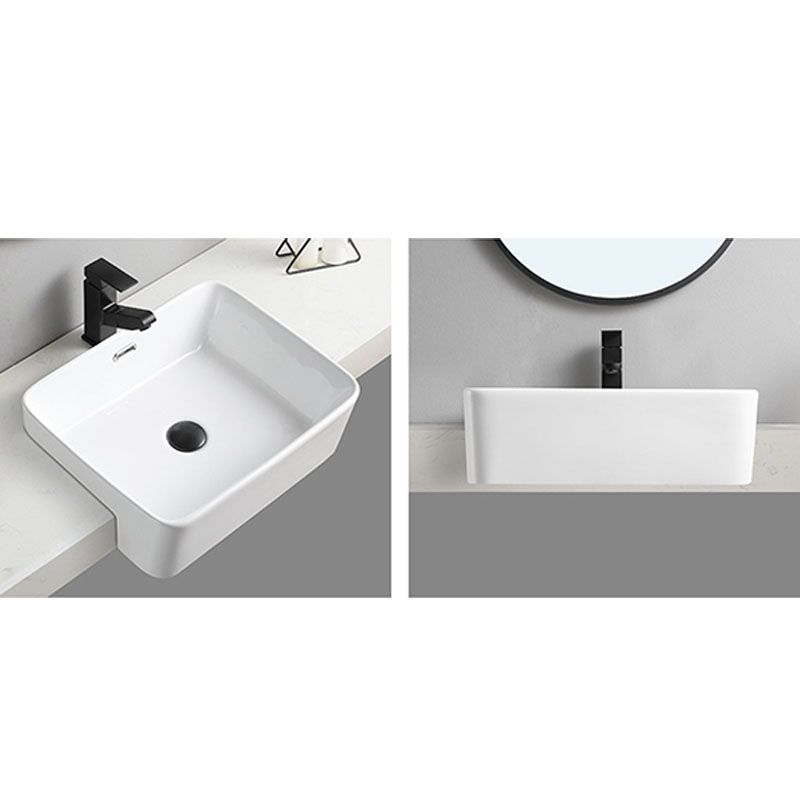 Modern Bathroom Sink Rectangular Vessel Lavatory Sink in White(Not Included Faucet) Clearhalo 'Bathroom Remodel & Bathroom Fixtures' 'Bathroom Sinks & Faucet Components' 'Bathroom Sinks' 'bathroom_sink' 'Home Improvement' 'home_improvement' 'home_improvement_bathroom_sink' 1200x1200_1754c719-24dd-4ac2-86a0-2c9905d1ed32