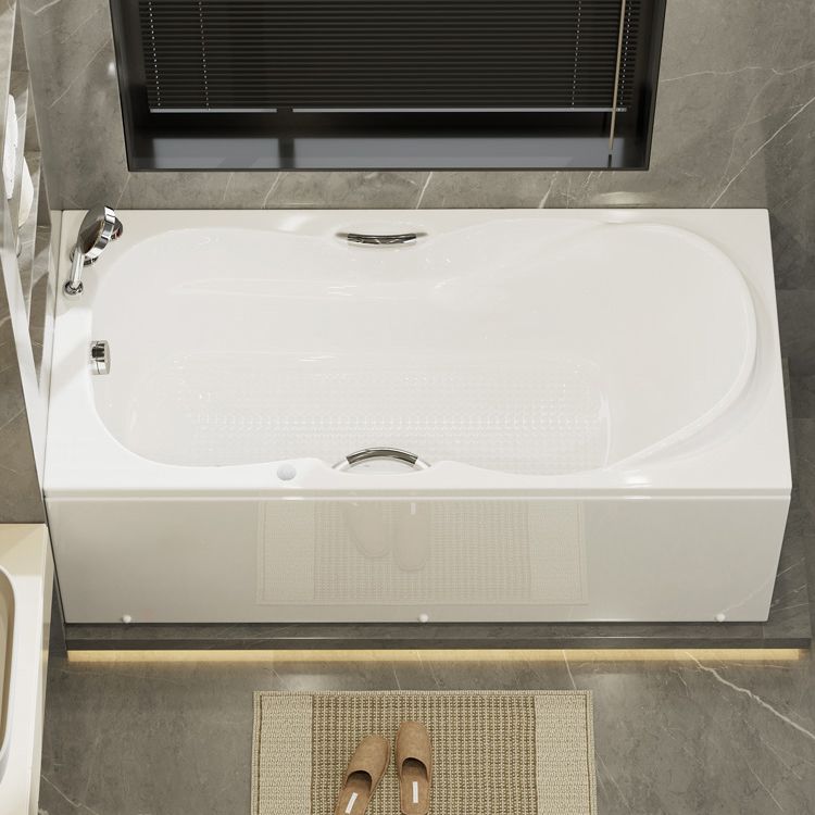 Rectangular Acrylic Bathtub Antique Finish Back to Wall Bathtub (Board not Included) Clearhalo 'Bathroom Remodel & Bathroom Fixtures' 'Bathtubs' 'Home Improvement' 'home_improvement' 'home_improvement_bathtubs' 'Showers & Bathtubs' 1200x1200_176fd165-8106-4c2a-b93c-ddbac61f1a6b