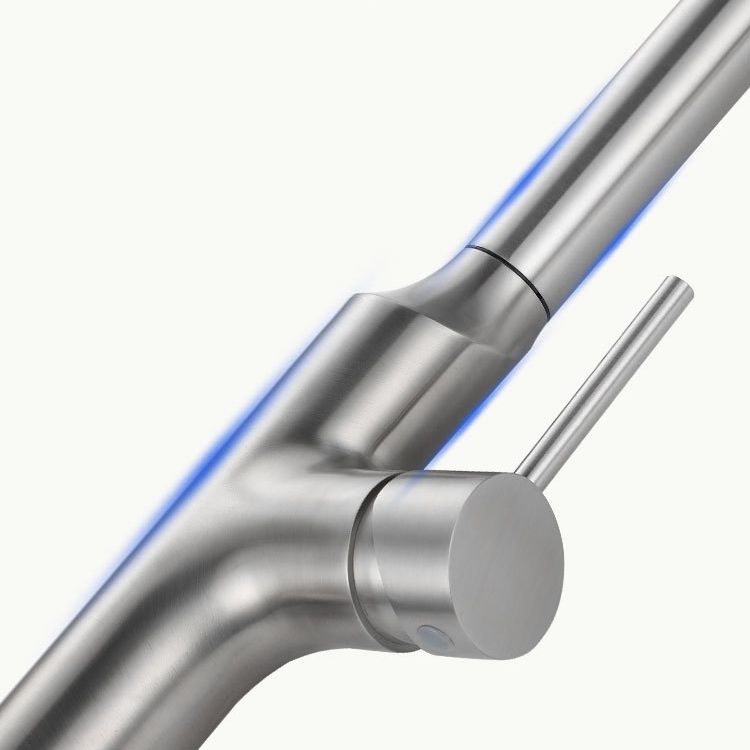 Contemporary Single Lever Kitchen Faucet 1-Hold Water Faucet with Pull out Sprayer Clearhalo 'Home Improvement' 'home_improvement' 'home_improvement_kitchen_faucets' 'Kitchen Faucets' 'Kitchen Remodel & Kitchen Fixtures' 'Kitchen Sinks & Faucet Components' 'kitchen_faucets' 1200x1200_177223b3-cb01-453e-ba0e-a563382adf49