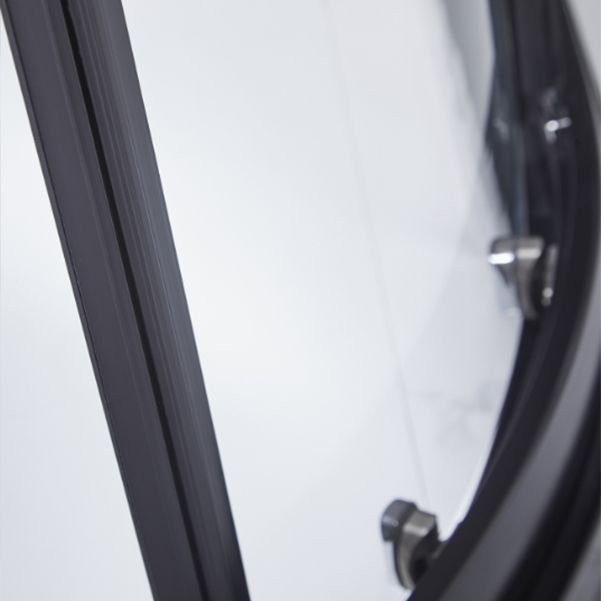 Neo-round Double Sliding Shower Enclosure Black Frame Shower Kit Clearhalo 'Bathroom Remodel & Bathroom Fixtures' 'Home Improvement' 'home_improvement' 'home_improvement_shower_stalls_enclosures' 'Shower Stalls & Enclosures' 'shower_stalls_enclosures' 'Showers & Bathtubs' 1200x1200_17772079-3e85-45df-8351-c32f2fab8a74