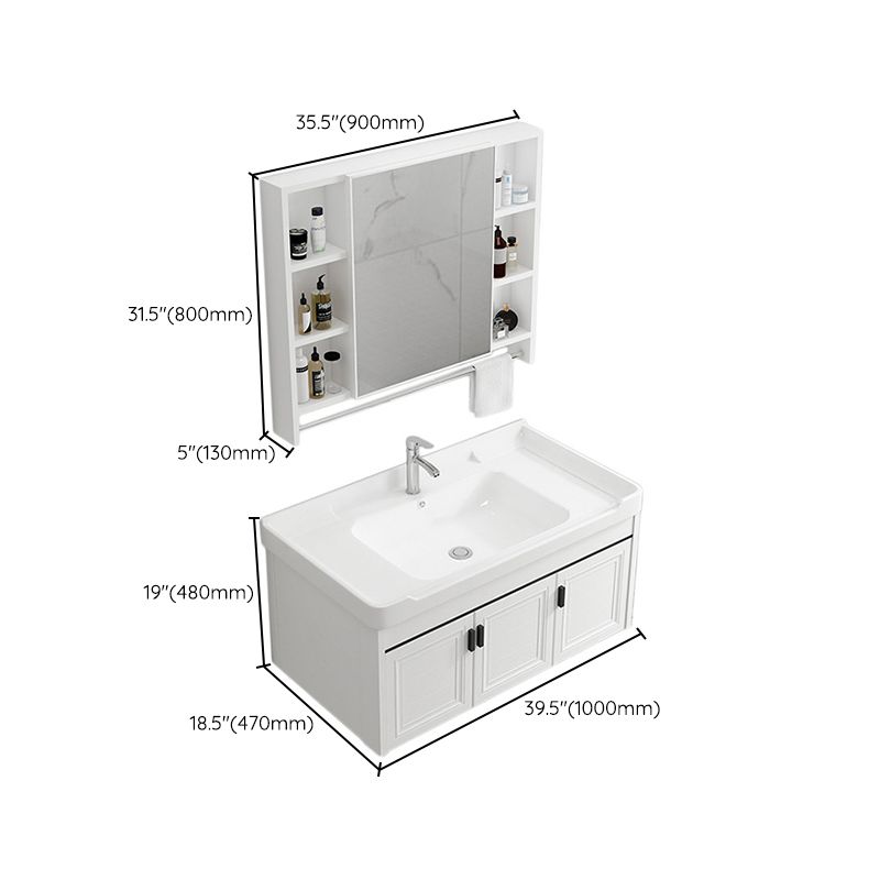 Wall Mount Modern White Bathroom Sink Vanity with Doors Sink Clearhalo 'Bathroom Remodel & Bathroom Fixtures' 'Bathroom Vanities' 'bathroom_vanities' 'Home Improvement' 'home_improvement' 'home_improvement_bathroom_vanities' 1200x1200_1797ea8e-8f8a-46af-9b76-d98b6c2d0722