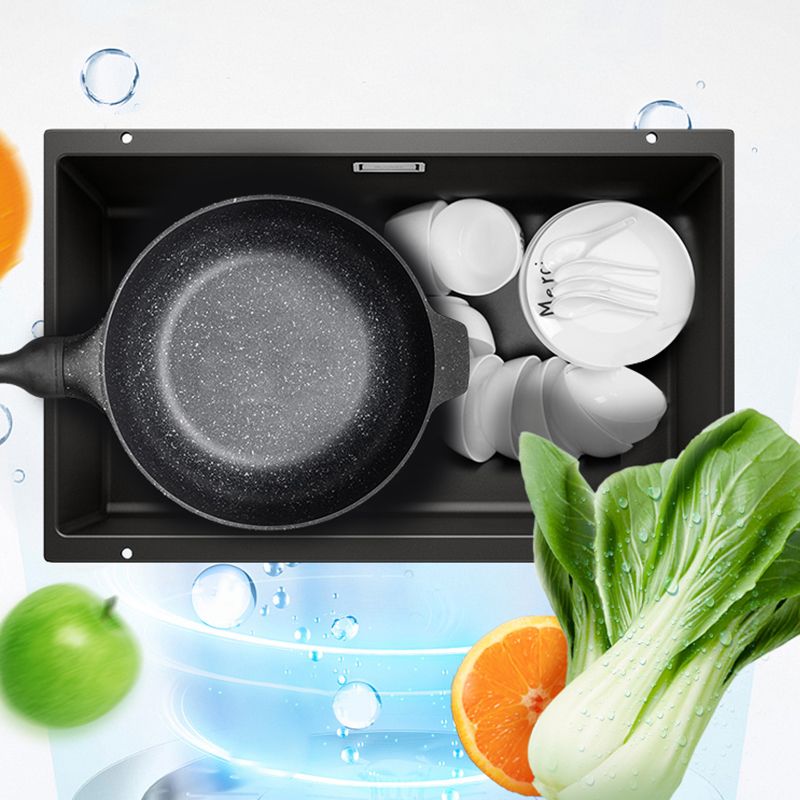 Single Basin Kitchen Sink Quartz Kitchen Sink with Drain Strainer Kit Clearhalo 'Home Improvement' 'home_improvement' 'home_improvement_kitchen_sinks' 'Kitchen Remodel & Kitchen Fixtures' 'Kitchen Sinks & Faucet Components' 'Kitchen Sinks' 'kitchen_sinks' 1200x1200_17a82b1c-8177-4365-bb59-8d9f82c76a77