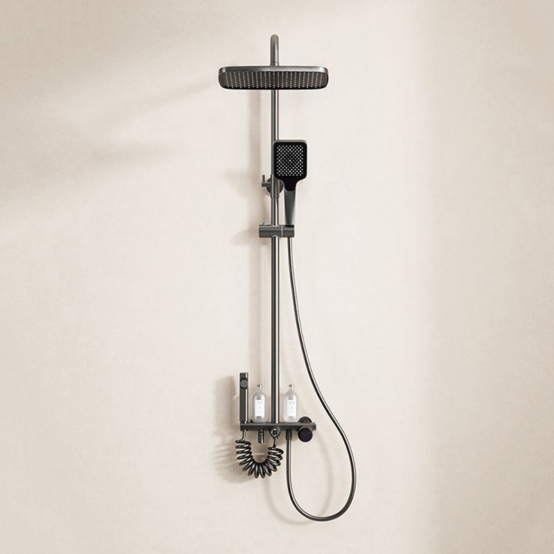 Modern Shower System Rectangle Handle Knob Wall Mounted Copper Shower System Clearhalo 'Bathroom Remodel & Bathroom Fixtures' 'Home Improvement' 'home_improvement' 'home_improvement_shower_faucets' 'Shower Faucets & Systems' 'shower_faucets' 'Showers & Bathtubs Plumbing' 'Showers & Bathtubs' 1200x1200_17c77e08-0cd5-46a6-be00-2e38bb4e4e62