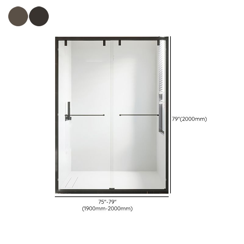 Double Sliding Shower Doors Semi-Frameless Clear Shower Door Clearhalo 'Bathroom Remodel & Bathroom Fixtures' 'Home Improvement' 'home_improvement' 'home_improvement_shower_tub_doors' 'Shower and Tub Doors' 'shower_tub_doors' 'Showers & Bathtubs' 1200x1200_17ca9406-fb0f-44f1-866c-d46d500e5bff