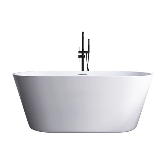 Modern White Stand Alone Bathtub Oval Acrylic Soaking Bathtub without Holes Clearhalo 'Bathroom Remodel & Bathroom Fixtures' 'Bathtubs' 'Home Improvement' 'home_improvement' 'home_improvement_bathtubs' 'Showers & Bathtubs' 1200x1200_17cc83fd-fd4e-437d-abc2-d18b609fe9f3