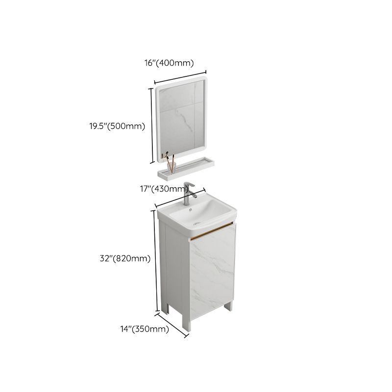 Modern White Metal Base Vanity Single Freestanding Rectangular Sink Vanity Clearhalo 'Bathroom Remodel & Bathroom Fixtures' 'Bathroom Vanities' 'bathroom_vanities' 'Home Improvement' 'home_improvement' 'home_improvement_bathroom_vanities' 1200x1200_17e671bc-1369-430a-8be1-16b38cc9b45b