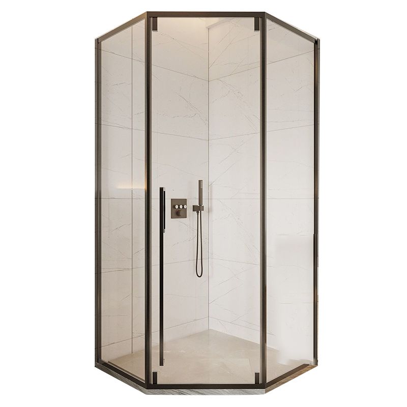 Contemporary Shower Enclosure Neo-Angle Semi-Frameless Clear Shower Enclosure Clearhalo 'Bathroom Remodel & Bathroom Fixtures' 'Home Improvement' 'home_improvement' 'home_improvement_shower_stalls_enclosures' 'Shower Stalls & Enclosures' 'shower_stalls_enclosures' 'Showers & Bathtubs' 1200x1200_17e9da2b-c49f-4295-85e1-8f92a10245b5