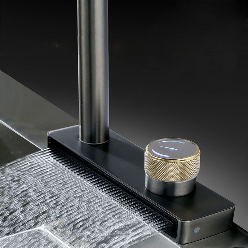 High Arch Waterfall Kitchen Faucet Swivel Spout with Pull Out Sprayer Clearhalo 'Home Improvement' 'home_improvement' 'home_improvement_kitchen_faucets' 'Kitchen Faucets' 'Kitchen Remodel & Kitchen Fixtures' 'Kitchen Sinks & Faucet Components' 'kitchen_faucets' 1200x1200_17f0ca12-9109-4883-a316-0f4d2e8c1ea6