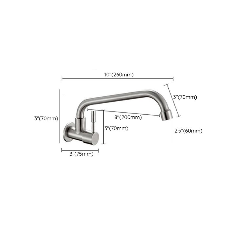 Contemporary Single Handle Bar Faucet Pull-down Wall-mounted Faucet in Chrome Clearhalo 'Home Improvement' 'home_improvement' 'home_improvement_kitchen_faucets' 'Kitchen Faucets' 'Kitchen Remodel & Kitchen Fixtures' 'Kitchen Sinks & Faucet Components' 'kitchen_faucets' 1200x1200_180e38f9-1f5c-4055-b36d-06983a76168e