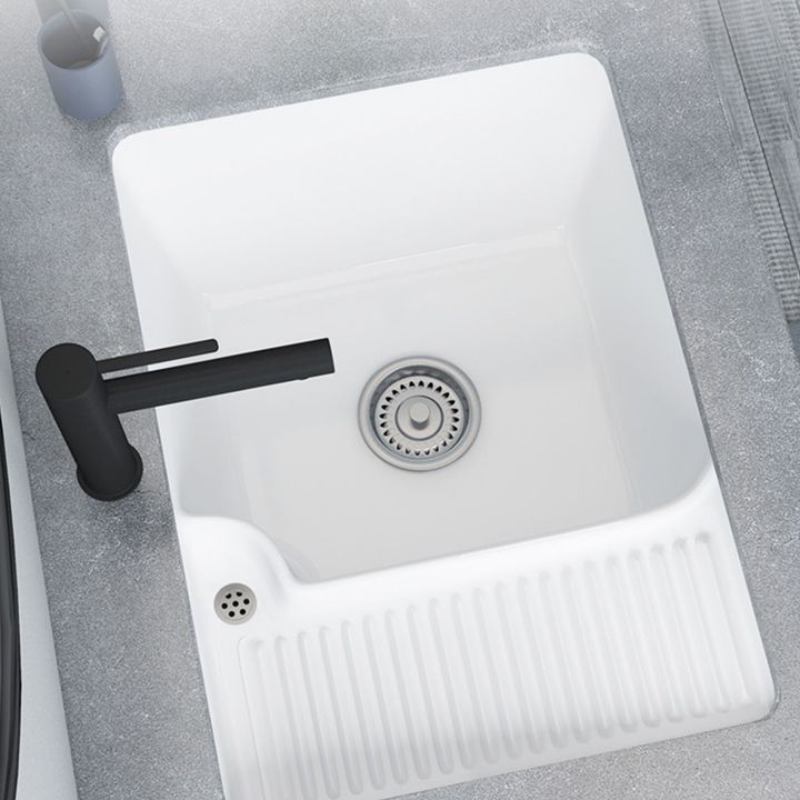 Classic Porcelain Bathroom Sink Rectangular Trough Sink with Washboard Clearhalo 'Bathroom Remodel & Bathroom Fixtures' 'Bathroom Sinks & Faucet Components' 'Bathroom Sinks' 'bathroom_sink' 'Home Improvement' 'home_improvement' 'home_improvement_bathroom_sink' 1200x1200_182f48ea-ad95-4d76-8ce8-cea2a32e22c3