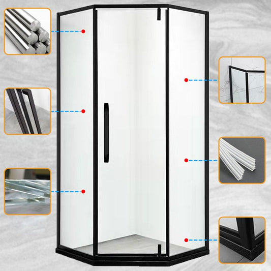 Shower Enclosure Semi-Frameless Single Sliding Neo-Angle Shower Stall Clearhalo 'Bathroom Remodel & Bathroom Fixtures' 'Home Improvement' 'home_improvement' 'home_improvement_shower_stalls_enclosures' 'Shower Stalls & Enclosures' 'shower_stalls_enclosures' 'Showers & Bathtubs' 1200x1200_185d9adb-8431-4997-8ff9-8552ae988971