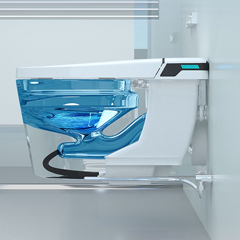 Wall Mount Bidet White Heated Seat Ceramic Rust Resistant Elongated with Dryer Clearhalo 'Bathroom Remodel & Bathroom Fixtures' 'Bidets' 'Home Improvement' 'home_improvement' 'home_improvement_bidets' 'Toilets & Bidets' 1200x1200_186e4c59-b0c0-43fc-9db2-fcd413b75245