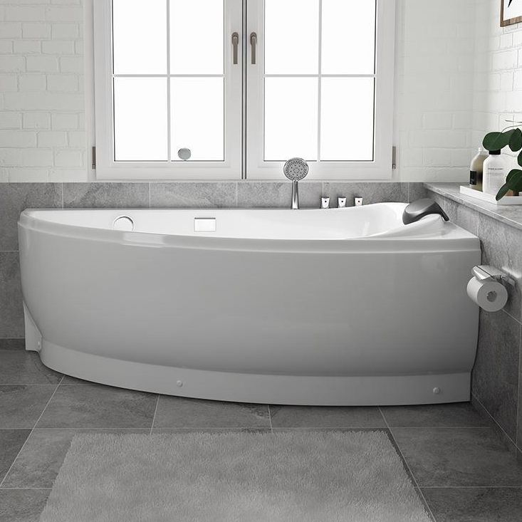 Modern Corner Bath Back to Wall Acrylic Soaking White Bathtub Clearhalo 'Bathroom Remodel & Bathroom Fixtures' 'Bathtubs' 'Home Improvement' 'home_improvement' 'home_improvement_bathtubs' 'Showers & Bathtubs' 1200x1200_186e85a7-1bf5-49e7-ae8b-f8f1ea9b739b
