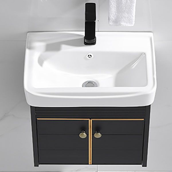 Modern Metal Wall Mount Sink Vanity Single Sink with Doors for Bathroom Clearhalo 'Bathroom Remodel & Bathroom Fixtures' 'Bathroom Vanities' 'bathroom_vanities' 'Home Improvement' 'home_improvement' 'home_improvement_bathroom_vanities' 1200x1200_187434df-dd27-4016-bb48-7b6cbcdb58f4