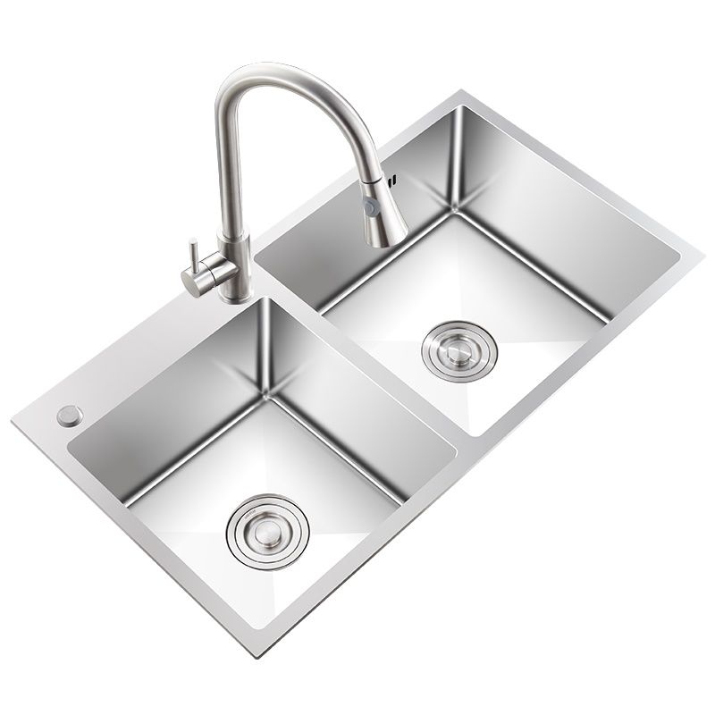 Contemporary Style Kitchen Sink Noise-cancelling Design Stainless Steel Kitchen Sink Clearhalo 'Home Improvement' 'home_improvement' 'home_improvement_kitchen_sinks' 'Kitchen Remodel & Kitchen Fixtures' 'Kitchen Sinks & Faucet Components' 'Kitchen Sinks' 'kitchen_sinks' 1200x1200_1891e43f-97f8-46b9-a873-e84f15971c64
