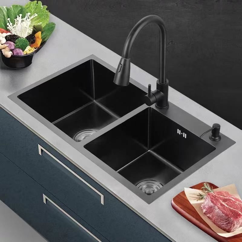 Modern Style Kitchen Sink Stainless Steel Rectangle 2 Holes Kitchen Sink Clearhalo 'Home Improvement' 'home_improvement' 'home_improvement_kitchen_sinks' 'Kitchen Remodel & Kitchen Fixtures' 'Kitchen Sinks & Faucet Components' 'Kitchen Sinks' 'kitchen_sinks' 1200x1200_18933a57-bc27-4567-8815-ed26a95f03f0