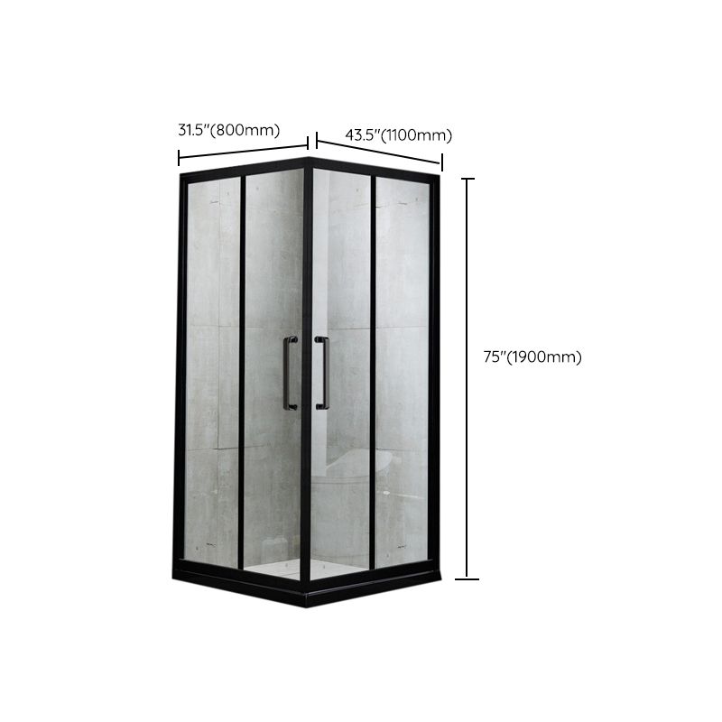Tempered Glass Framed Shower Enclosure Clear Black Shower Stall Clearhalo 'Bathroom Remodel & Bathroom Fixtures' 'Home Improvement' 'home_improvement' 'home_improvement_shower_stalls_enclosures' 'Shower Stalls & Enclosures' 'shower_stalls_enclosures' 'Showers & Bathtubs' 1200x1200_18a05c39-bcd1-4e2d-b761-841b01052556