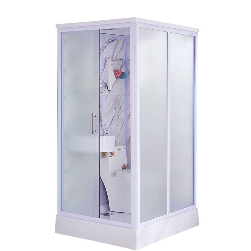 Contemporary Frosted Shower Stall Framed Single Sliding Shower Stall Clearhalo 'Bathroom Remodel & Bathroom Fixtures' 'Home Improvement' 'home_improvement' 'home_improvement_shower_stalls_enclosures' 'Shower Stalls & Enclosures' 'shower_stalls_enclosures' 'Showers & Bathtubs' 1200x1200_18a4cfcd-b4d5-4712-bf32-f42eaaab9b7c