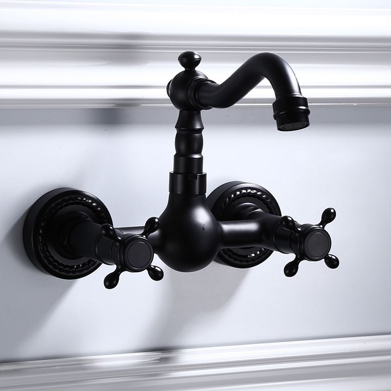Black Wall Mounted Bathroom Faucet American Classic Widespread Sink Faucet Clearhalo 'Bathroom Remodel & Bathroom Fixtures' 'Bathroom Sink Faucets' 'Bathroom Sinks & Faucet Components' 'bathroom_sink_faucets' 'Home Improvement' 'home_improvement' 'home_improvement_bathroom_sink_faucets' 1200x1200_18ac6453-6af1-46b0-8997-10510a666f84