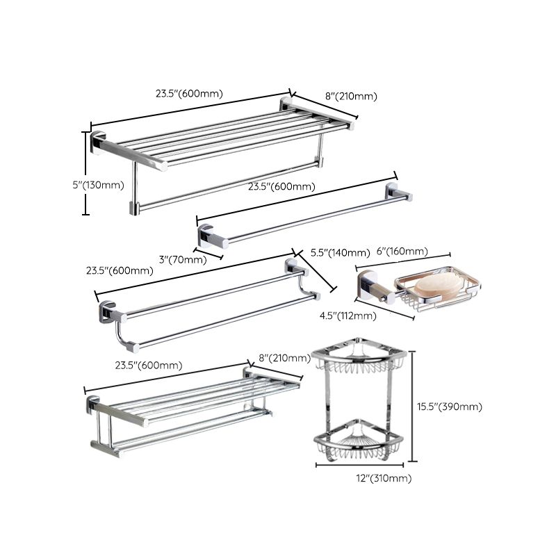 Modern Bathroom Accessory Kit Paper Holder Towel Bar Stainless Steel Bathroom Set Clearhalo 'Bathroom Hardware Sets' 'Bathroom Hardware' 'Bathroom Remodel & Bathroom Fixtures' 'bathroom_hardware_sets' 'Home Improvement' 'home_improvement' 'home_improvement_bathroom_hardware_sets' 1200x1200_18ae453b-8edd-4d66-ac2e-32dd8152fff4