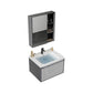 Bath Vanity Grey Metal Frame Rectangular Single Sink Wall Mount Mirror 2 Doors Vanity Clearhalo 'Bathroom Remodel & Bathroom Fixtures' 'Bathroom Vanities' 'bathroom_vanities' 'Home Improvement' 'home_improvement' 'home_improvement_bathroom_vanities' 1200x1200_18b42073-6e15-4898-9fa4-5c366c32c473