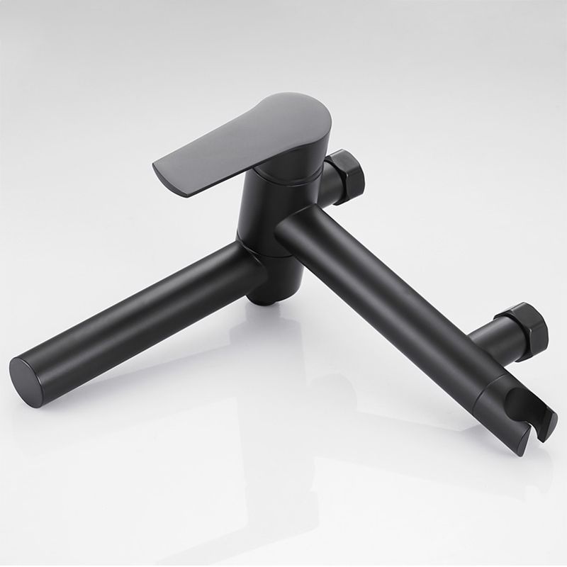 Wall Mounted Metal Tub Filler Single Handle Swivel Tub Faucet Trim Clearhalo 'Bathroom Remodel & Bathroom Fixtures' 'Bathtub Faucets' 'bathtub_faucets' 'Home Improvement' 'home_improvement' 'home_improvement_bathtub_faucets' 1200x1200_18ba5f41-c0f4-411d-9029-3e5acdcba1c9