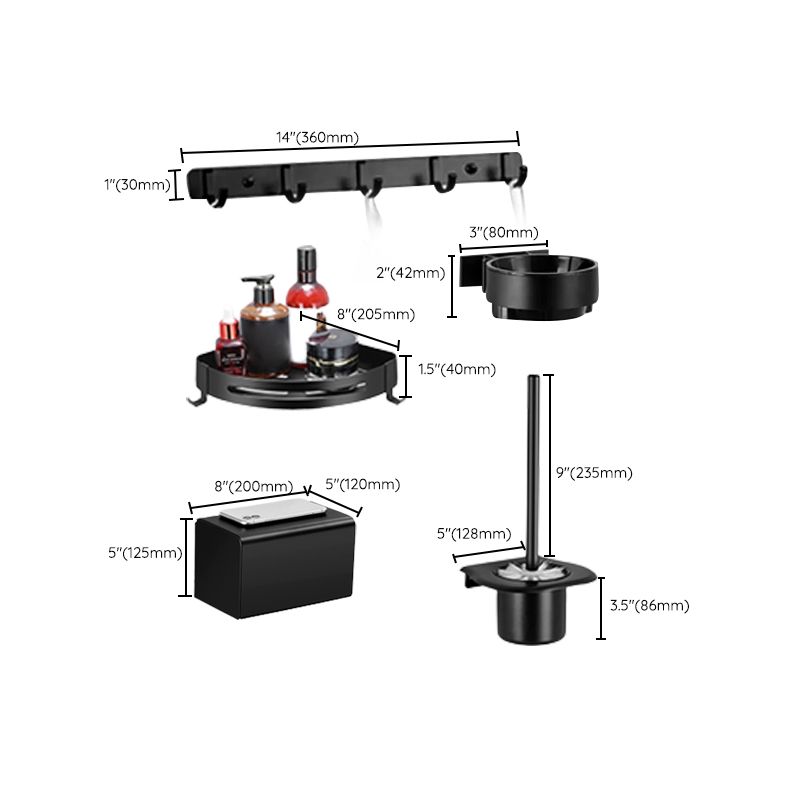 Matte Black Bathroom Hardware Set Modern Bathroom Accessories Hardware Set Clearhalo 'Bathroom Hardware Sets' 'Bathroom Hardware' 'Bathroom Remodel & Bathroom Fixtures' 'bathroom_hardware_sets' 'Home Improvement' 'home_improvement' 'home_improvement_bathroom_hardware_sets' 1200x1200_18c50d8d-d6de-4942-8d73-6192b970f6cc