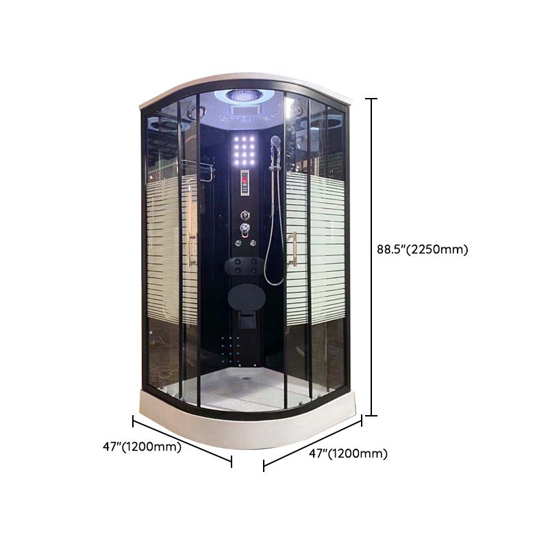Rounded Shower Stall Double Sliding Shower Stall with Towel Bar Clearhalo 'Bathroom Remodel & Bathroom Fixtures' 'Home Improvement' 'home_improvement' 'home_improvement_shower_stalls_enclosures' 'Shower Stalls & Enclosures' 'shower_stalls_enclosures' 'Showers & Bathtubs' 1200x1200_18e74a7c-366d-4a20-b23e-38abb40cb047