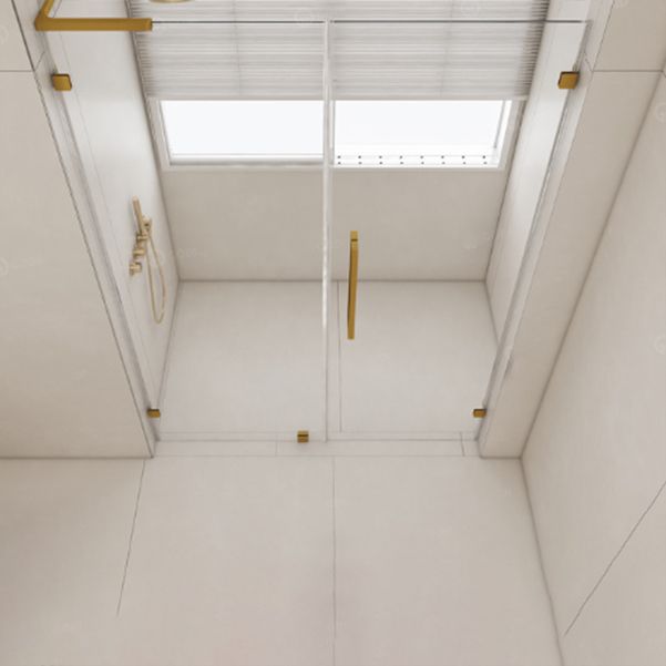 Hinged Frameless Tempered Glass Shower Door, One-line Shower Door Clearhalo 'Bathroom Remodel & Bathroom Fixtures' 'Home Improvement' 'home_improvement' 'home_improvement_shower_tub_doors' 'Shower and Tub Doors' 'shower_tub_doors' 'Showers & Bathtubs' 1200x1200_18f10d9e-a42d-4f95-a3f3-6639c6008aec