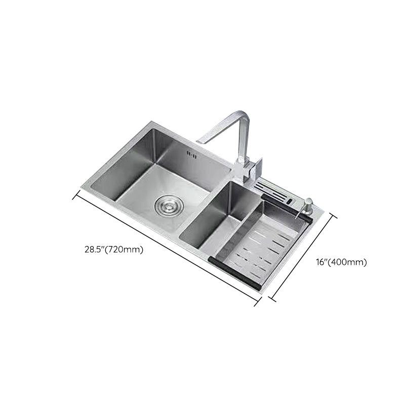 Modern Style Kitchen Sink Stainless Steel Dirt Resistant Kitchen Sink Clearhalo 'Home Improvement' 'home_improvement' 'home_improvement_kitchen_sinks' 'Kitchen Remodel & Kitchen Fixtures' 'Kitchen Sinks & Faucet Components' 'Kitchen Sinks' 'kitchen_sinks' 1200x1200_1901568f-f4f3-44c6-820e-8d9579919955
