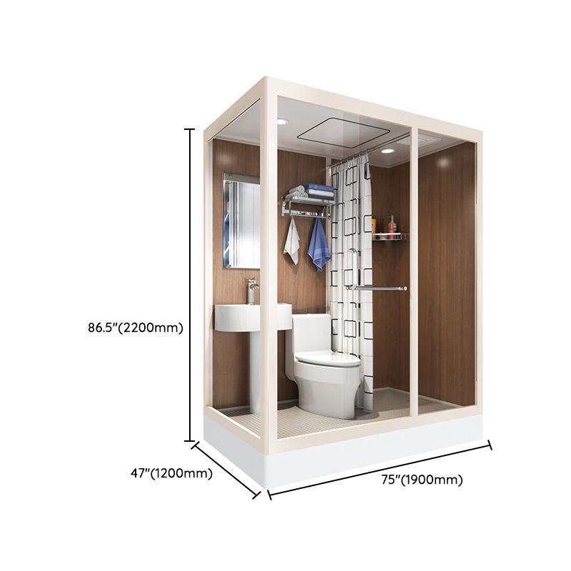 Clear and Frosted Shower Enclosure Easy Clean Glass Shower Kit Clearhalo 'Bathroom Remodel & Bathroom Fixtures' 'Home Improvement' 'home_improvement' 'home_improvement_shower_stalls_enclosures' 'Shower Stalls & Enclosures' 'shower_stalls_enclosures' 'Showers & Bathtubs' 1200x1200_190b5e83-30a4-4a6f-88ee-9fb308c4f348