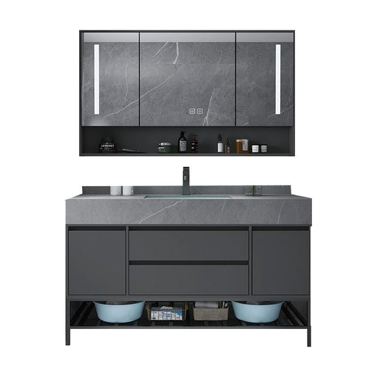 Modern Bathroom Vanity Set Granite Top Standalone Cabinet or Shelving Included Clearhalo 'Bathroom Remodel & Bathroom Fixtures' 'Bathroom Vanities' 'bathroom_vanities' 'Home Improvement' 'home_improvement' 'home_improvement_bathroom_vanities' 1200x1200_190b8a75-5a06-43df-bf6b-9382d19511bc
