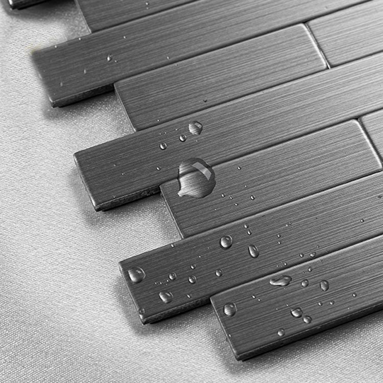 Subway Tile Wallpaper Contemporary Peel and Stick Wall Tile with Metal Look Clearhalo 'Flooring 'Home Improvement' 'home_improvement' 'home_improvement_peel_stick_blacksplash' 'Peel & Stick Backsplash Tile' 'peel_stick_blacksplash' 'Walls & Ceilings' Walls and Ceiling' 1200x1200_1933b237-19a3-46e9-870b-0e10cdfb5dfa