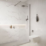 Minimalist Fixed Semi-partition Water Ripple Glass Shower Screen Clearhalo 'Bathroom Remodel & Bathroom Fixtures' 'Home Improvement' 'home_improvement' 'home_improvement_shower_tub_doors' 'Shower and Tub Doors' 'shower_tub_doors' 'Showers & Bathtubs' 1200x1200_193463b9-dc36-4dd3-a233-dcc87d1cc9b2