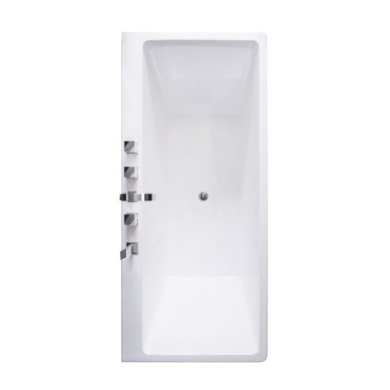Freestanding Acrylic Bath Acrylic Soaking White Rectangular Modern Bathtub Clearhalo 'Bathroom Remodel & Bathroom Fixtures' 'Bathtubs' 'Home Improvement' 'home_improvement' 'home_improvement_bathtubs' 'Showers & Bathtubs' 1200x1200_1934f362-9d19-4c47-9fef-f5eafd47d696