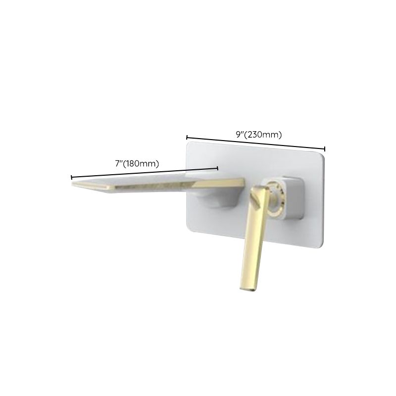 Modern Bathtub Faucet Copper Fixed Lever Handle Wall Mounted Bathroom Faucet Clearhalo 'Bathroom Remodel & Bathroom Fixtures' 'Bathtub Faucets' 'bathtub_faucets' 'Home Improvement' 'home_improvement' 'home_improvement_bathtub_faucets' 1200x1200_1936e418-0e78-45de-8614-95d3d79e06b4