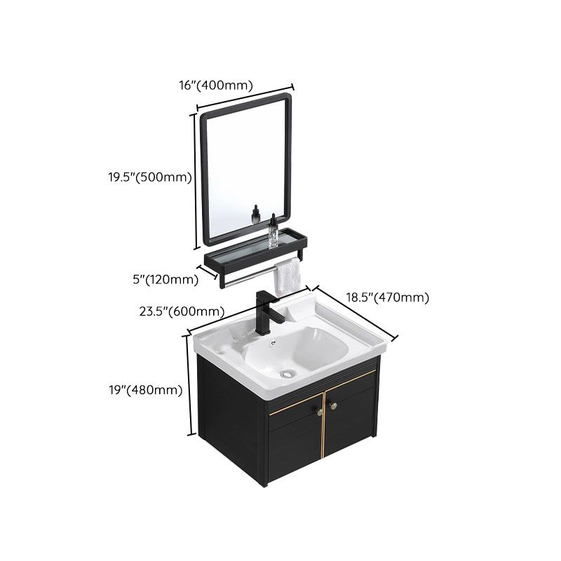 Wall Mount Metal Modern Sink Vanity with Sink for Bathroom in Black Clearhalo 'Bathroom Remodel & Bathroom Fixtures' 'Bathroom Vanities' 'bathroom_vanities' 'Home Improvement' 'home_improvement' 'home_improvement_bathroom_vanities' 1200x1200_193aa7bd-1990-48ea-a9a4-ee56b4bc4242