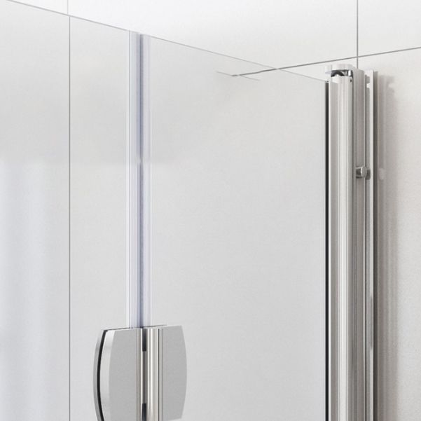 Frameless Folding Tempered Glass Shower Door with Thickened 304 Stainless Steel Fittings Clearhalo 'Bathroom Remodel & Bathroom Fixtures' 'Home Improvement' 'home_improvement' 'home_improvement_shower_tub_doors' 'Shower and Tub Doors' 'shower_tub_doors' 'Showers & Bathtubs' 1200x1200_19458351-a53f-4dbc-84a2-c0c492d2349f