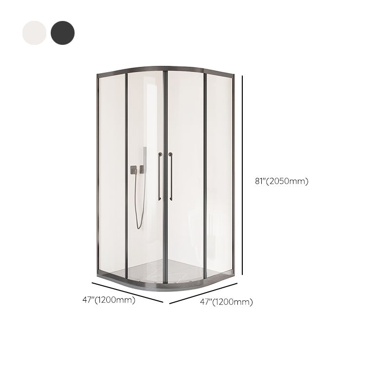 Round Shower Enclosure Double Sliding Door Tempered Glass Shower Room Clearhalo 'Bathroom Remodel & Bathroom Fixtures' 'Home Improvement' 'home_improvement' 'home_improvement_shower_stalls_enclosures' 'Shower Stalls & Enclosures' 'shower_stalls_enclosures' 'Showers & Bathtubs' 1200x1200_194db704-a94a-489d-898d-4d85c8895d58
