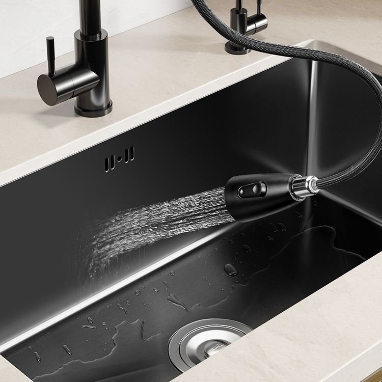 Rectangular Kitchen Sink Black Stainless Steel Single Bowl Top Mount Kitchen Sink Clearhalo 'Home Improvement' 'home_improvement' 'home_improvement_kitchen_sinks' 'Kitchen Remodel & Kitchen Fixtures' 'Kitchen Sinks & Faucet Components' 'Kitchen Sinks' 'kitchen_sinks' 1200x1200_1950041b-73fe-4ad9-bb4b-b7010c9a79bf